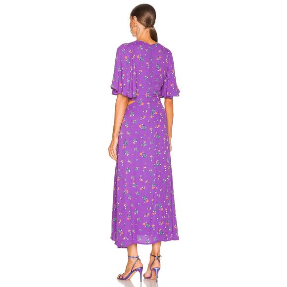 Like New! Revolve AFRM Renzo Purple Floral Cut Out Dress - xs - Picture 3 of 10